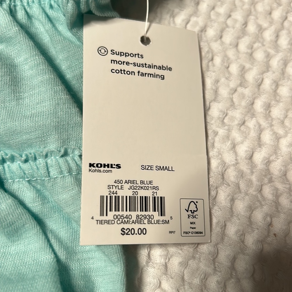 NWT Small So Ruffle Tank - Color Teal - Picture 2 of 2